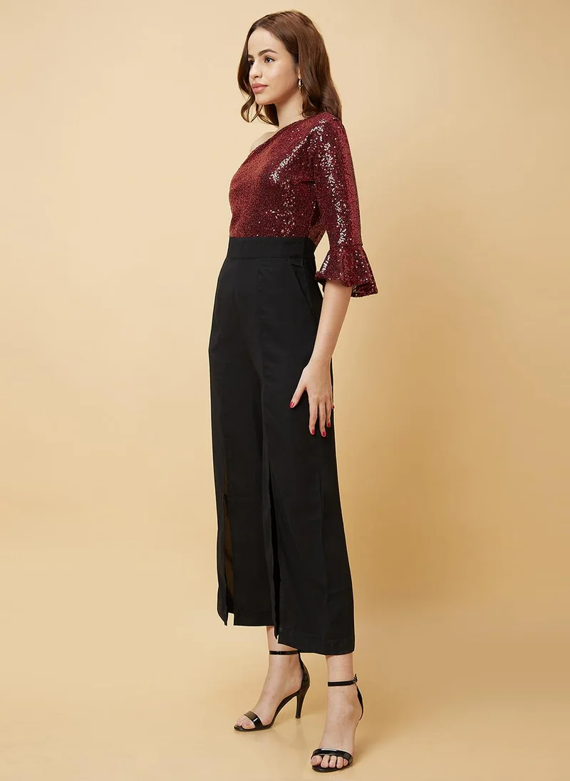 globus Red Globus Women Red & Black Embellished Party Jumpsuit for Women | Best Price UAE